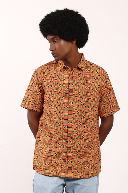 Camisa de Hombre Afrocaribeño de Botones