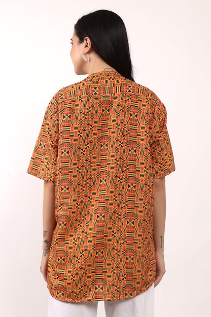 Blusa Afrocaribeña de Dama con botones