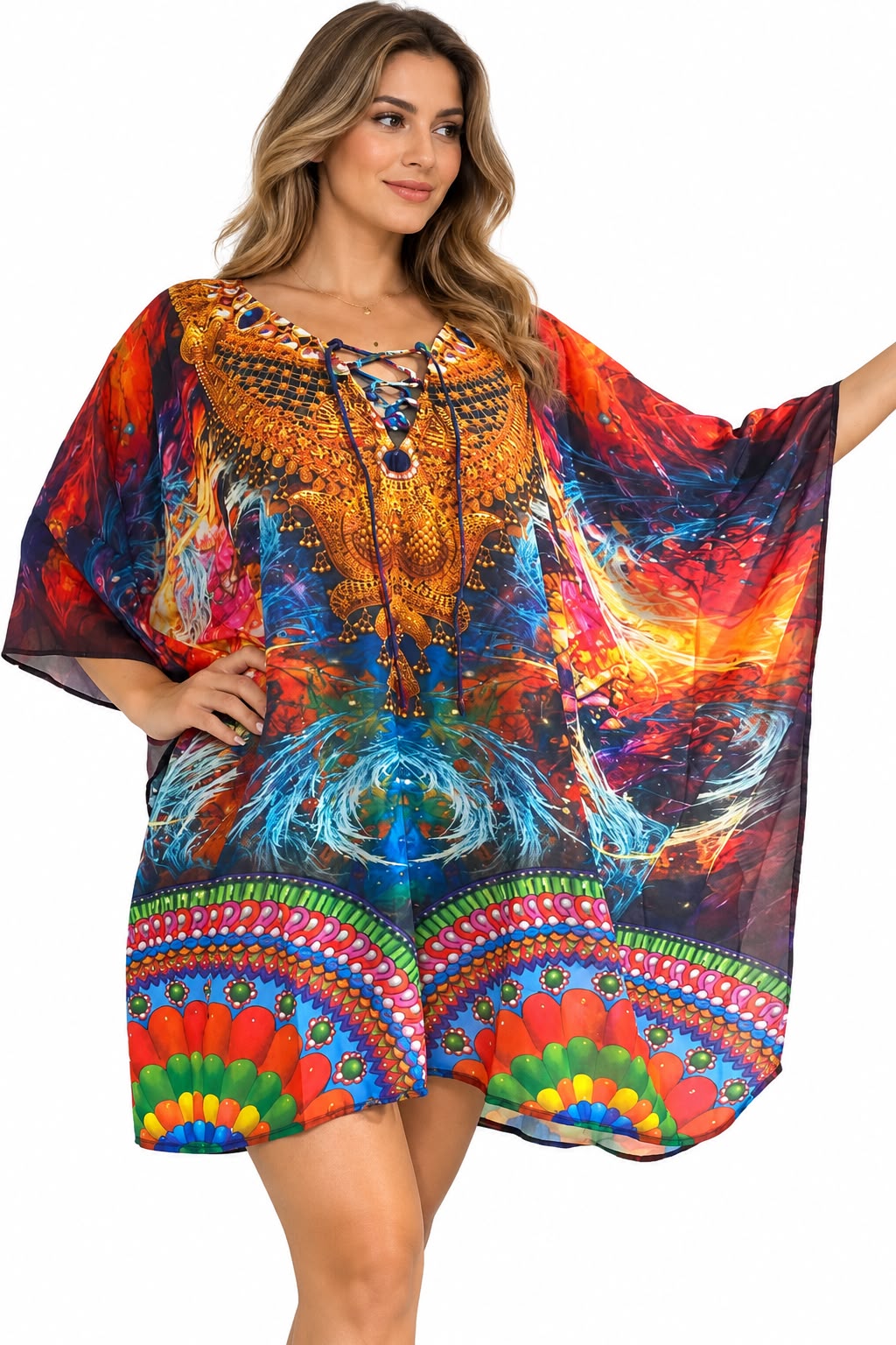 Vestido Corto de Dama con Estampado Digital