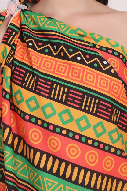 Pareo Estampado Afrocaribeño Rectangular Multiuso