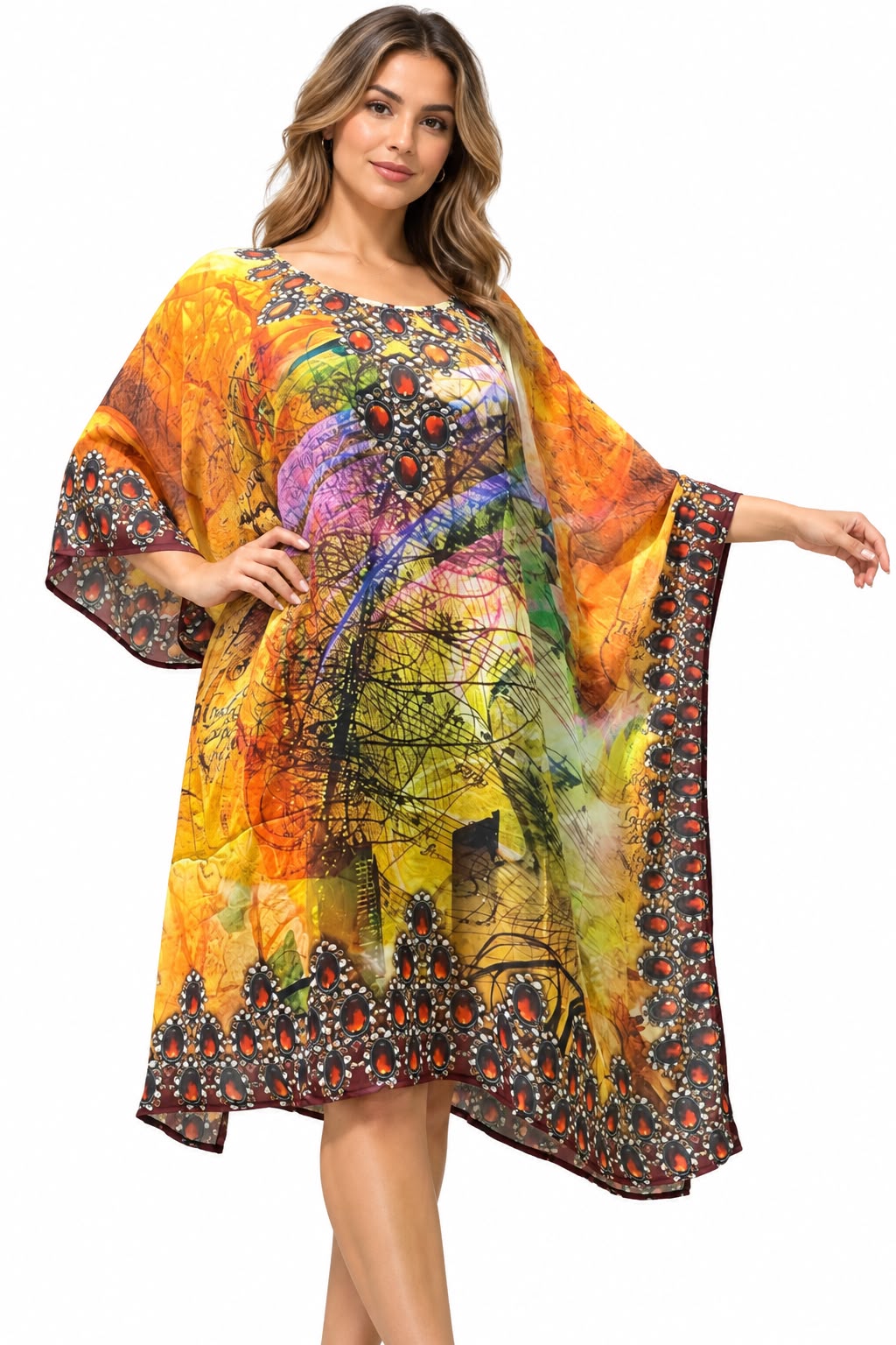 Vestido de Dama con Estampado Digital