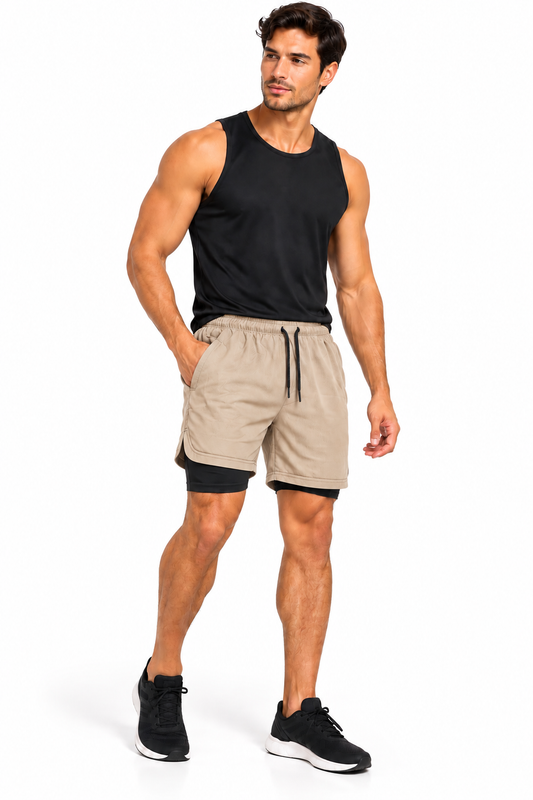 Short Deportivo de Caballero Beige