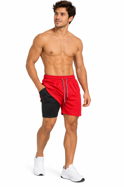 Short Deportivo de Caballero Rojo