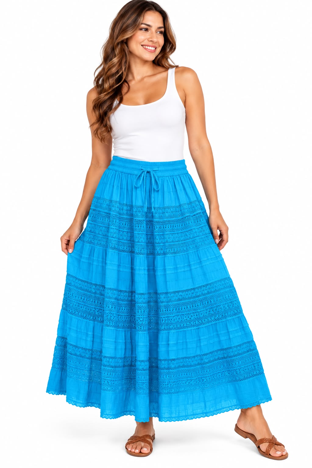Falda Bohemia Turquesa