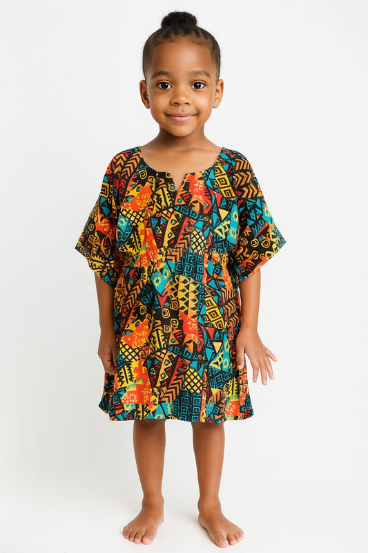 Vestido de Niña Estampado Afrocaribeño