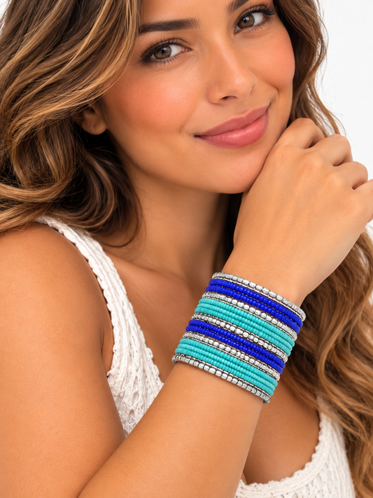 💎 Pulsera Turquesa & Azul