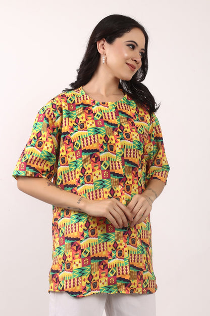 Blusa Afrocaribeña de Dama con botones
