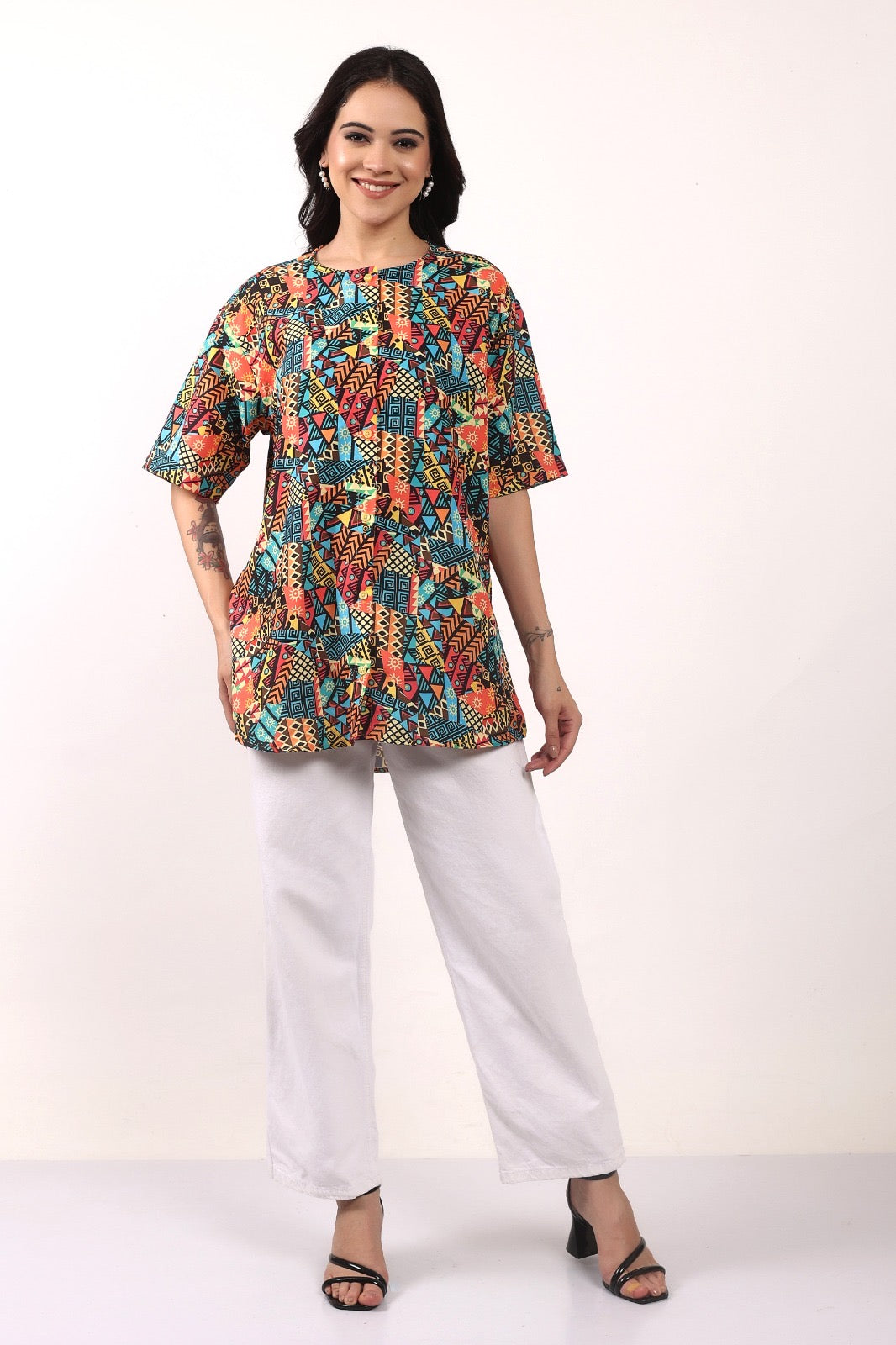 Blusa Afrocaribeña de Dama con botones