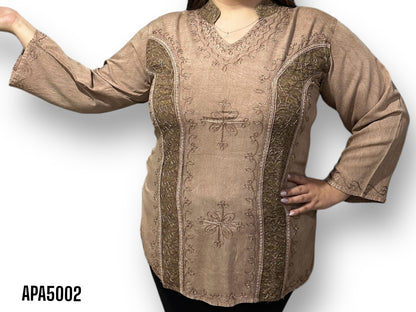 Blusa de Dama Elegante con Bordado Unitalla (M)