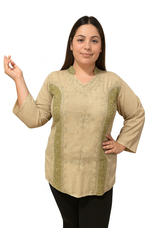Blusa de Dama Elegante con Bordado Unitalla (M)