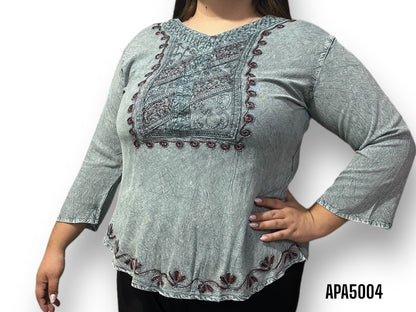 Blusa de Dama con Bordado Floral Unitalla (M)