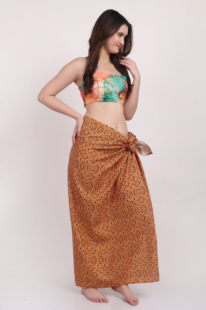 Pareo Estampado Afrocaribeño Rectangular Multiuso