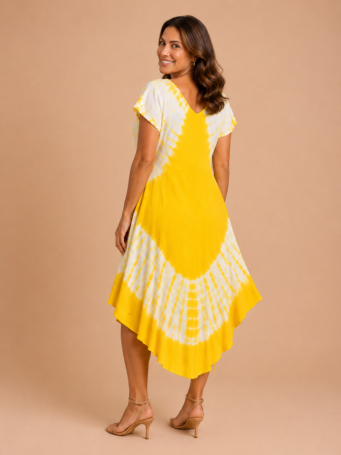 Vestido Eshana Amarillo Estampado Tie Dye