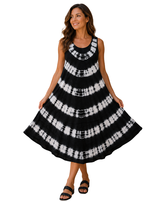 Vestido Negro Frescura Tropical