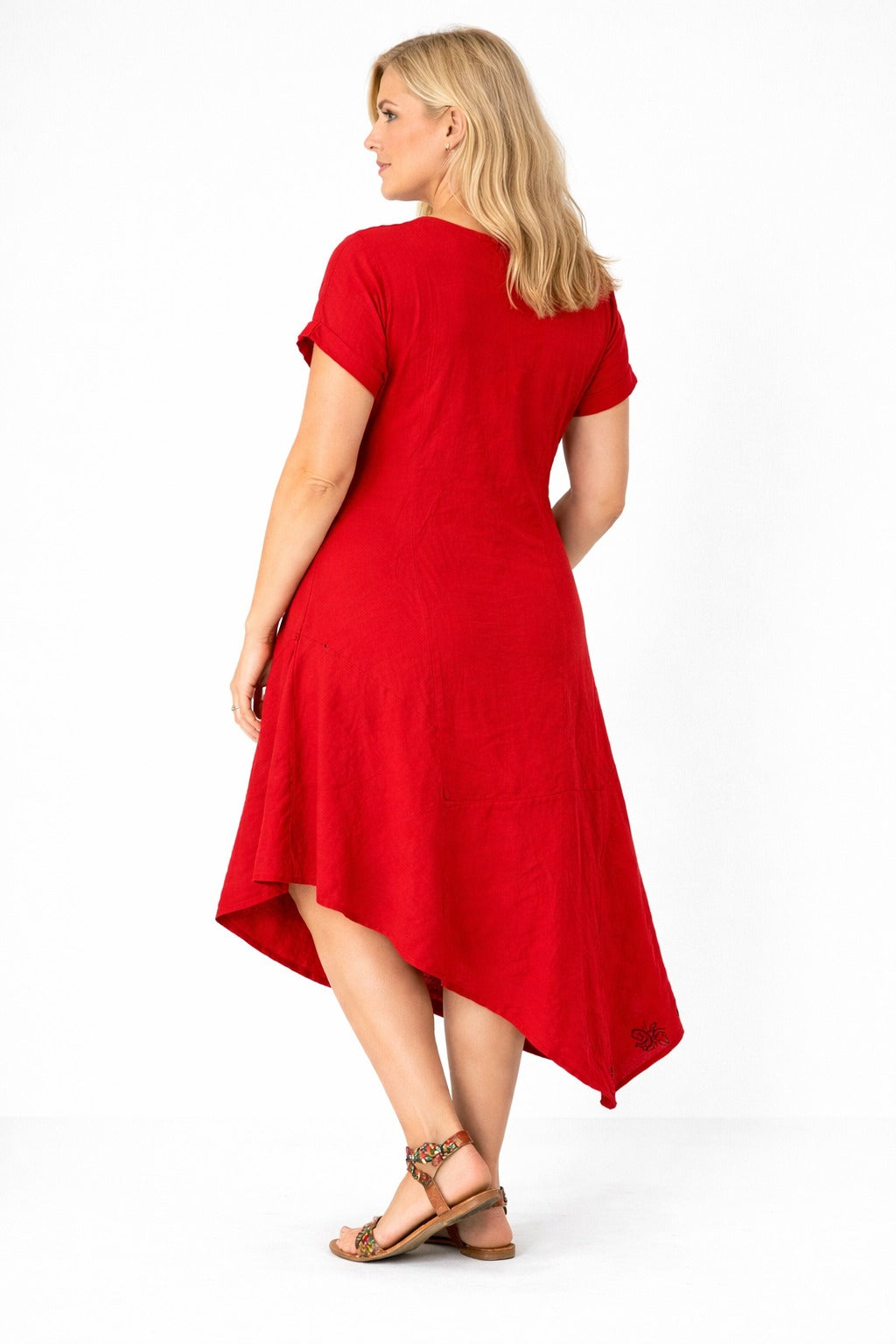 Vestido Saanvi Rojo Estampado Bohemio