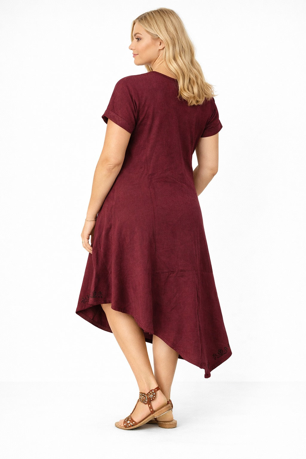 Vestido Saanvi Vino Estampado Bohemio