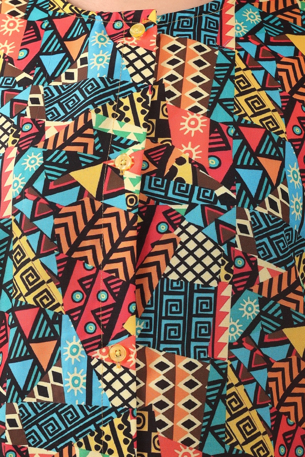 Blusa Afrocaribeña de Dama con botones