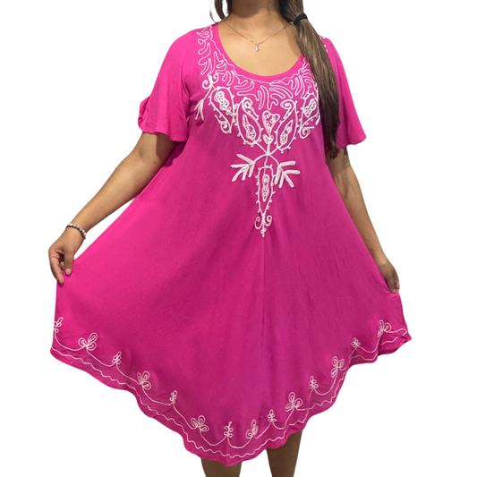Vestido Estampado de Dama con mangas