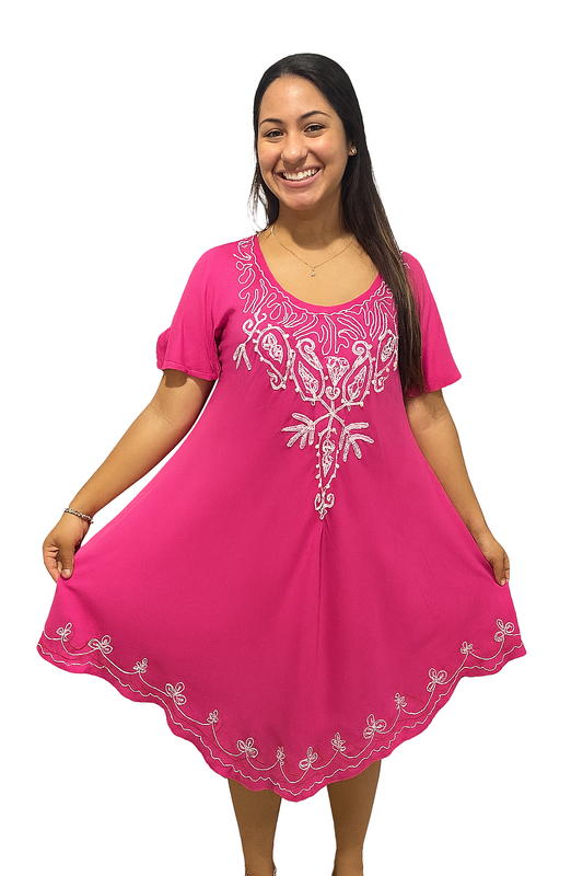 Vestido Estampado de Dama con mangas