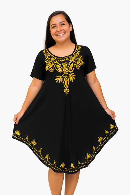 Vestido Estampado de Dama con mangas