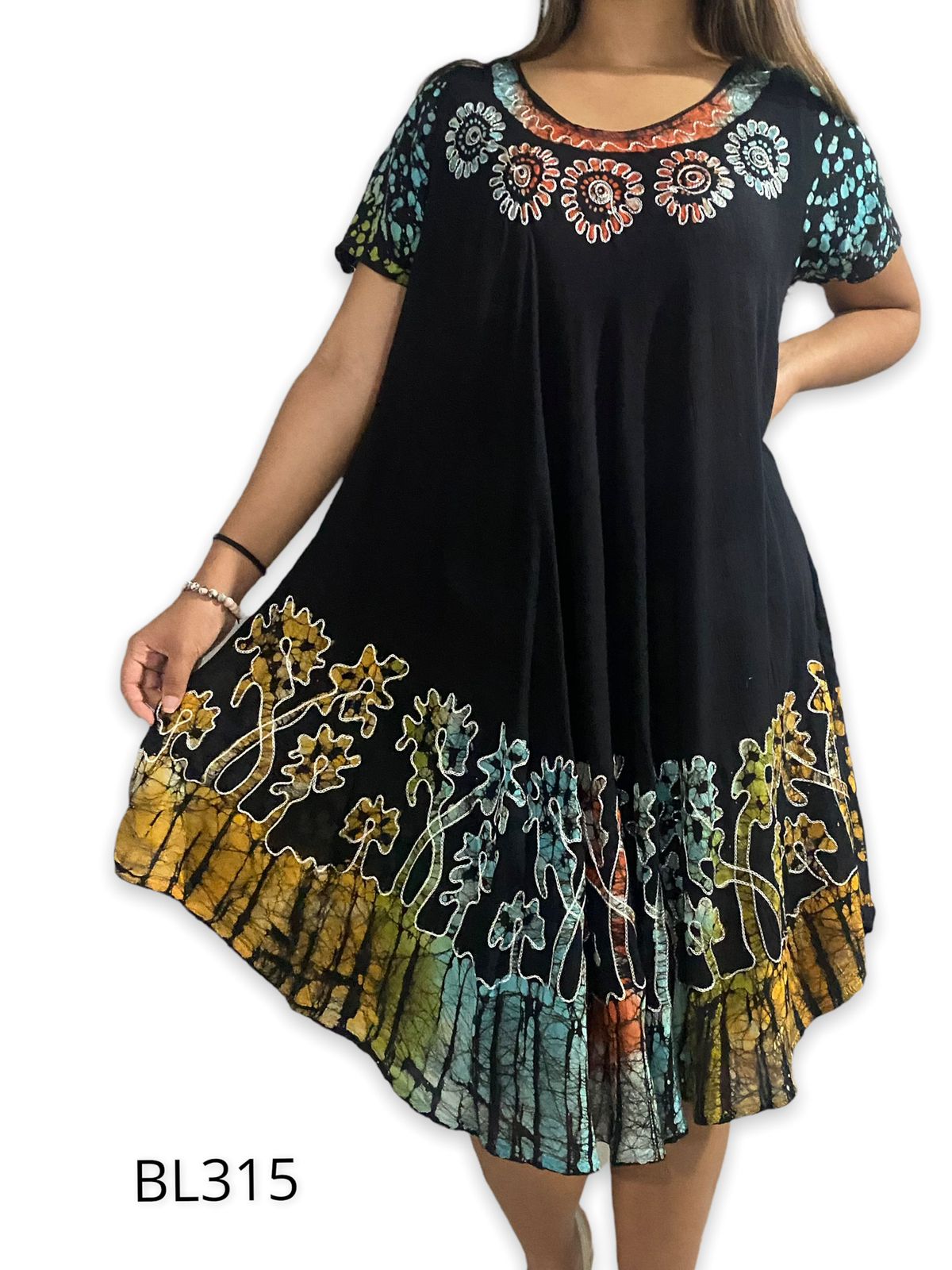 Vestido Estampado de Dama con mangas