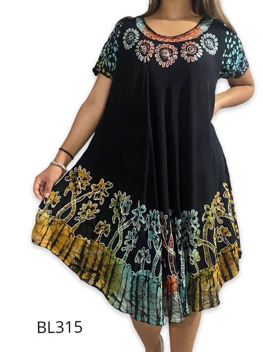 Vestido Estampado de Dama con mangas