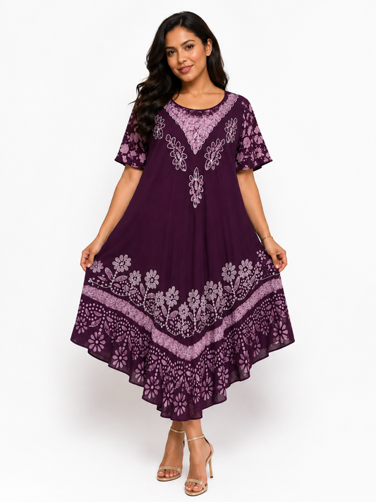 Women's Printed Dress with sleeves