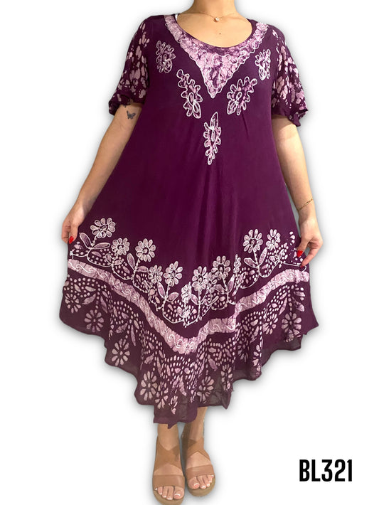 Vestido Estampado de Dama con mangas