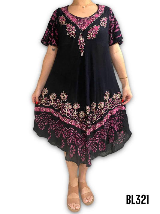 Vestido Estampado de Dama con mangas