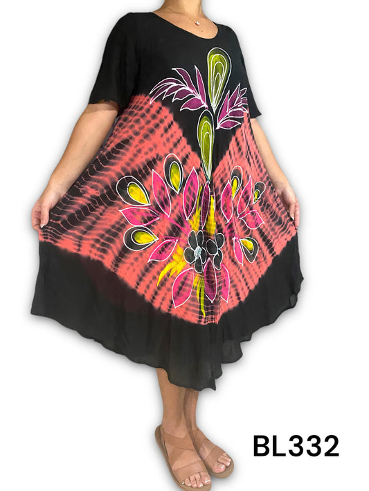 Vestido Estampado de Dama con mangas