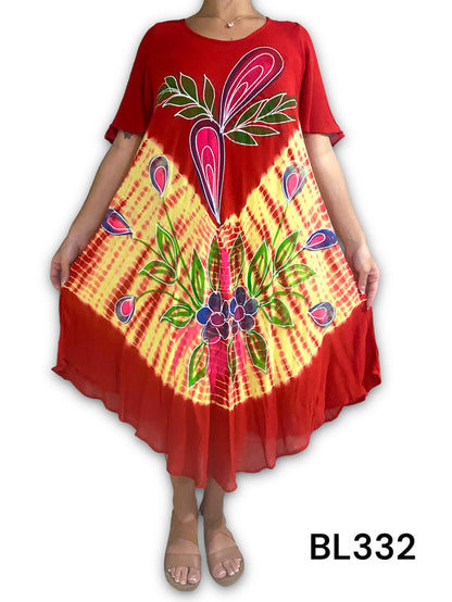 Vestido Estampado de Dama con mangas