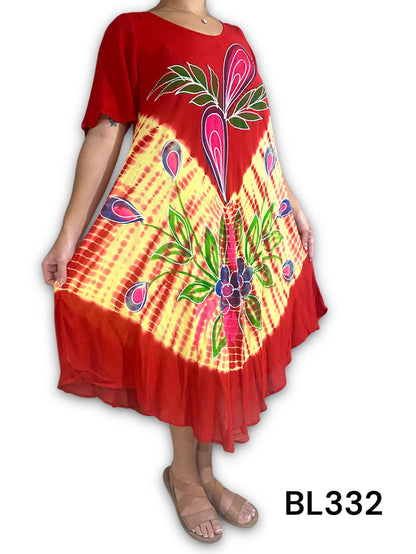 Vestido Estampado de Dama con mangas