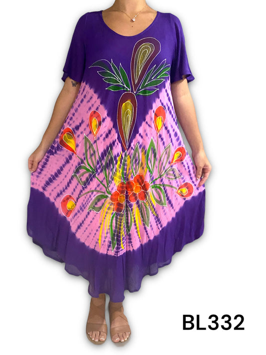 Vestido Estampado de Dama con mangas