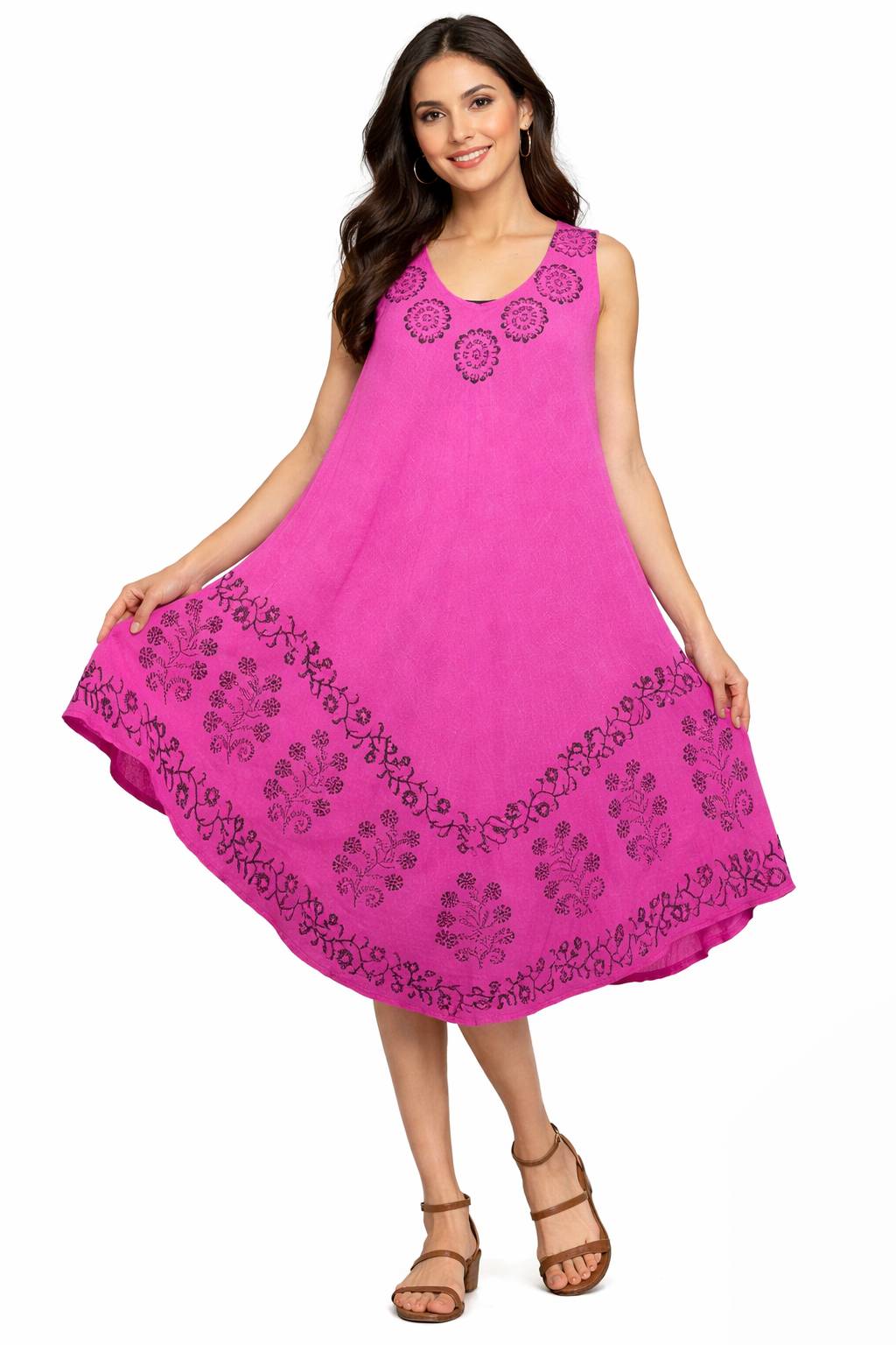 Bata de Dama Estampado Fucsia