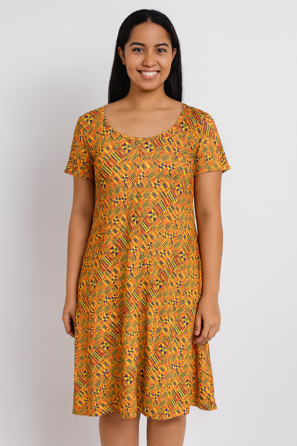 Vestido Afrodescendiente de Dama con mangas Afrocaribeña