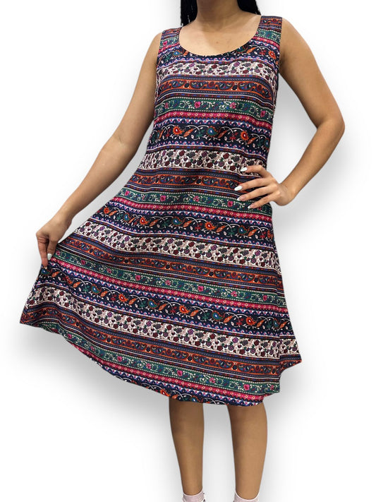 Vestido Estampado de Dama sin mangas