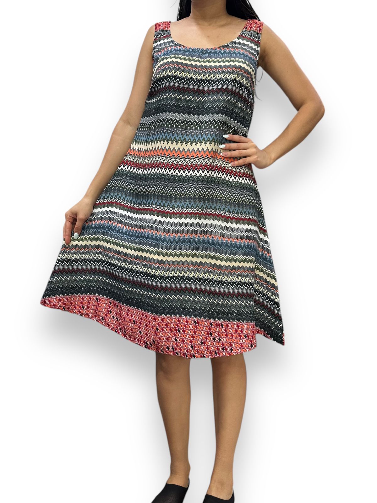Vestido Estampado de Dama sin mangas