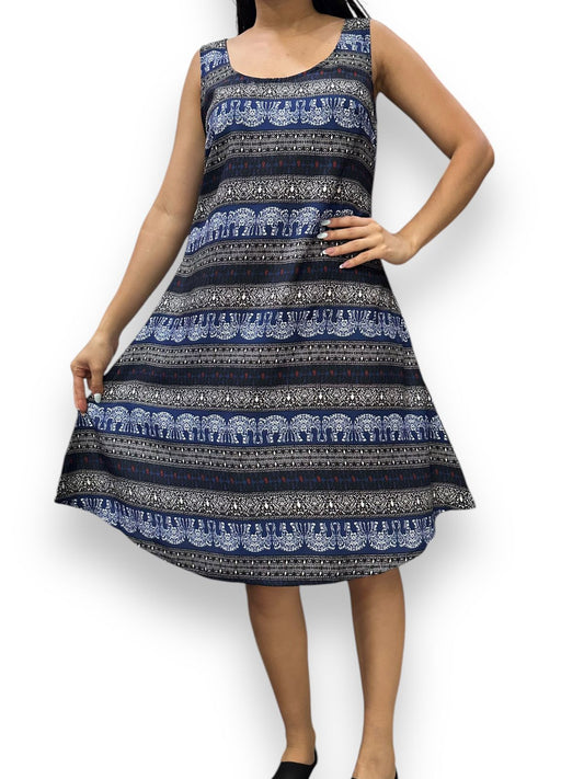 Vestido Estampado de Dama sin mangas