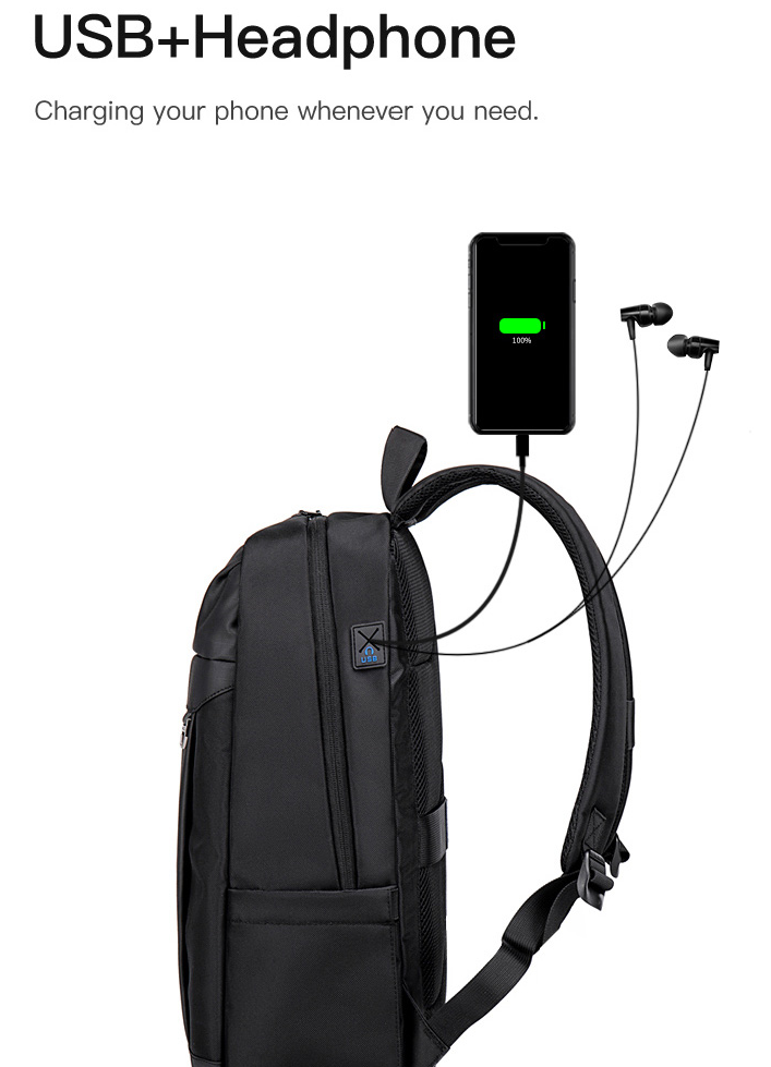 Bulto Mochila de Viaje Golden Wolf Negro 15,6''
