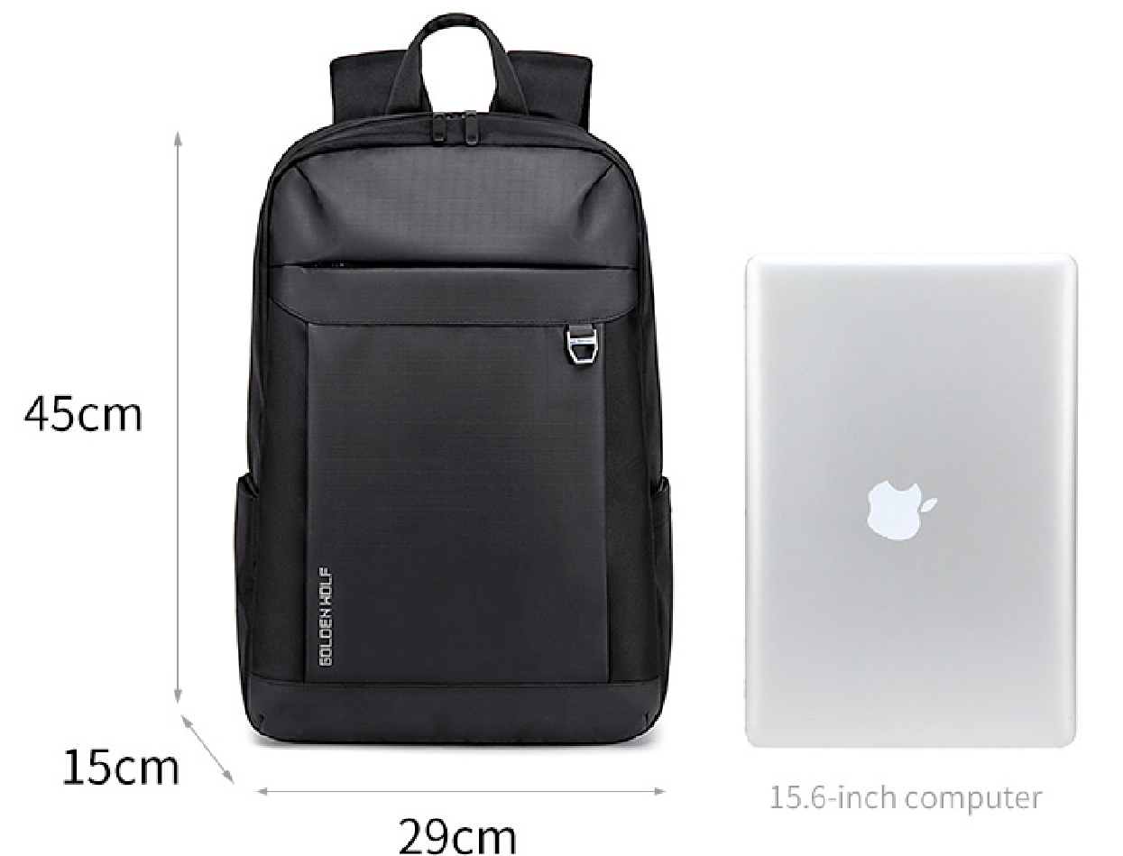 Bulto Mochila de Viaje Golden Wolf Negro 15,6''