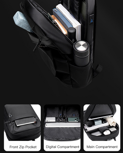 Bulto Mochila de Viaje Golden Wolf Negro 15,6''
