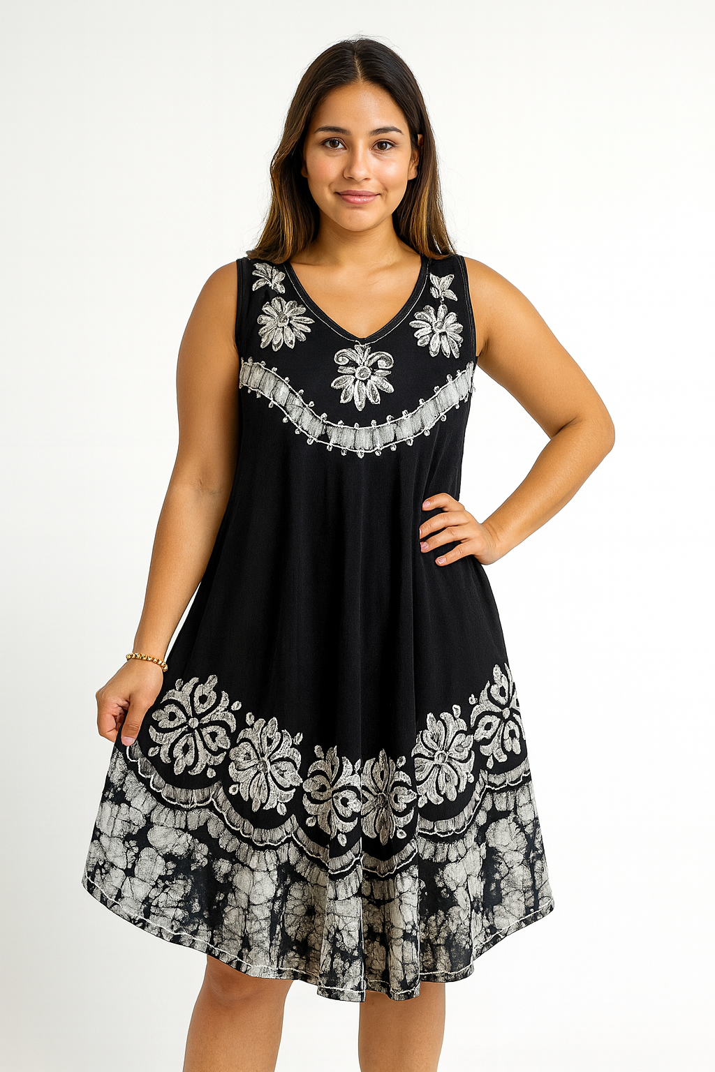 Bata de Dama Estampada sin mangas BL105