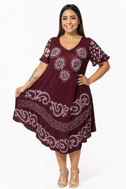 Bata de Dama Estampada sin mangas BL340