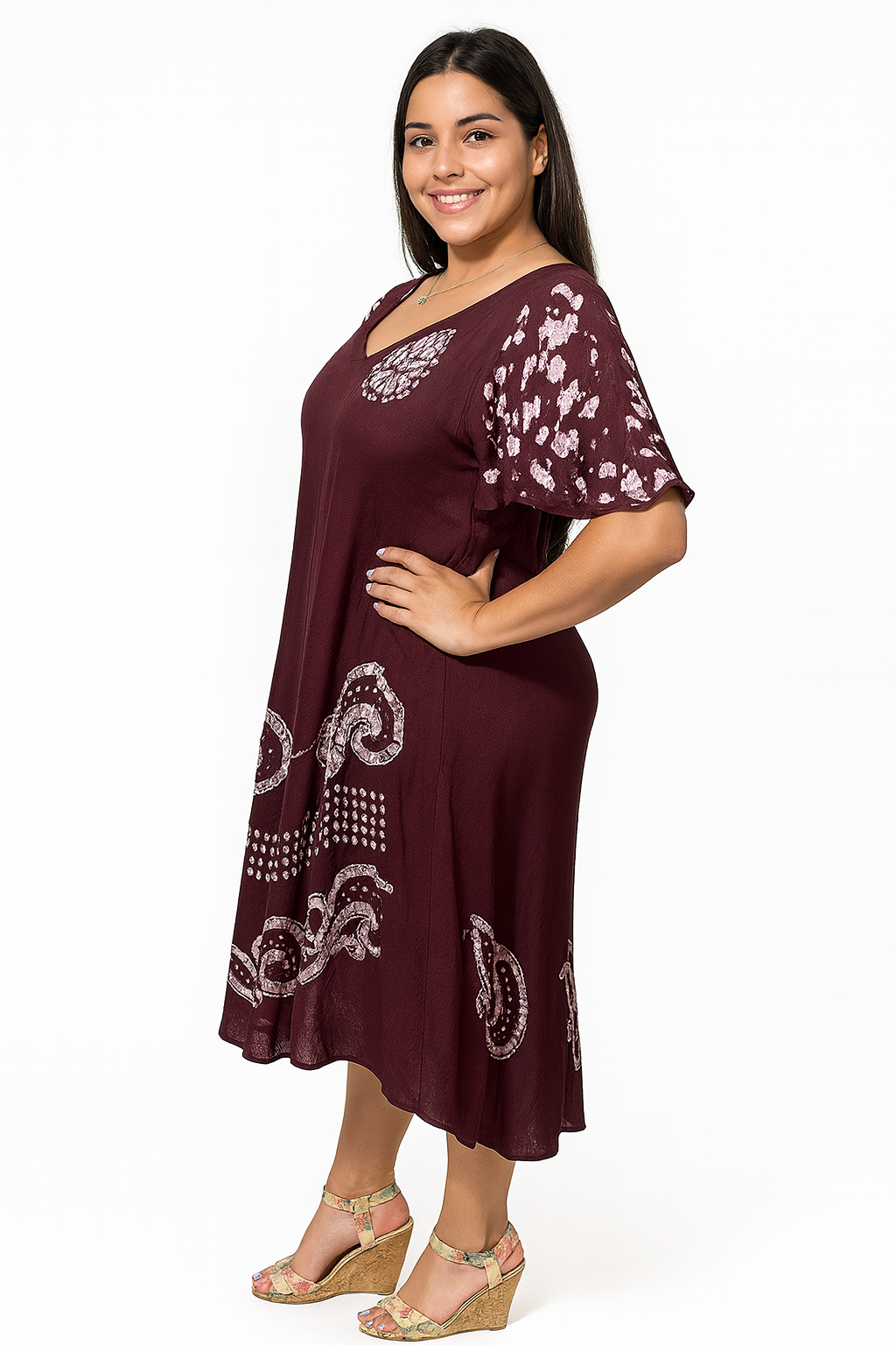 Bata de Dama Estampada sin mangas BL340