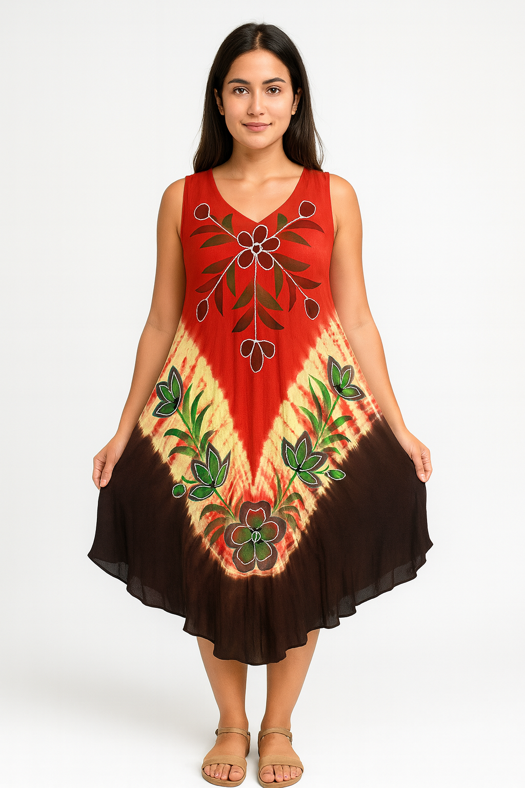 Bata de Dama Estampada sin mangas BL344