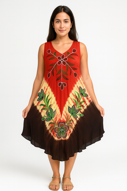 Bata de Dama Estampada sin mangas BL344