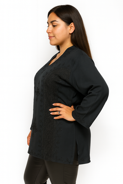 Blusa de Dama con Bordado Floral Unitalla (M) APA5002