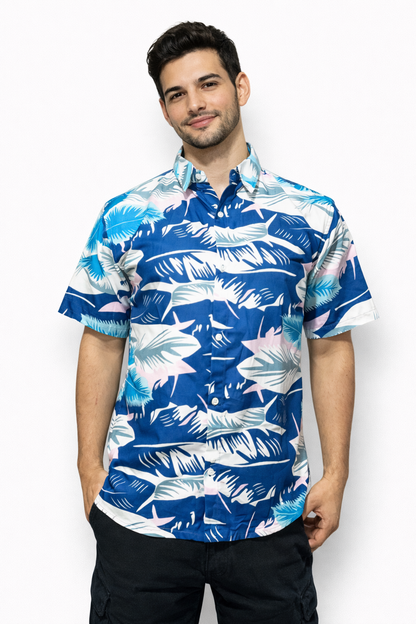 Camisa Estampada de Caballero de Botones estilo Hawaiana Playera Caribeña