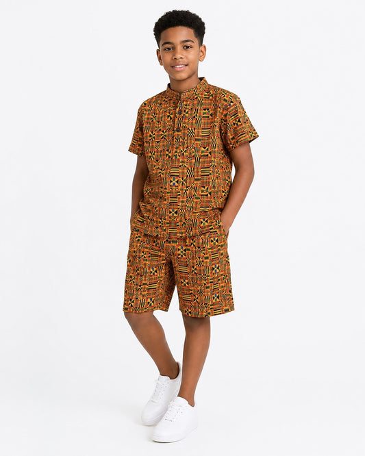 Traje Afrocaribeño para Niño – Camisa + Short