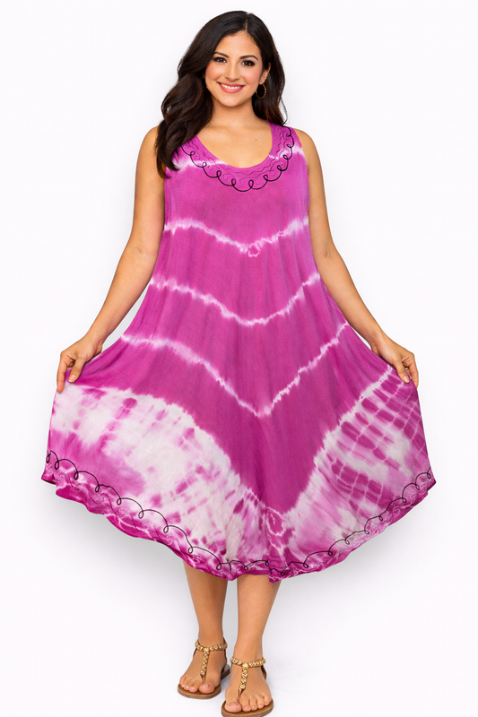 Pink Printed Dress | One Size